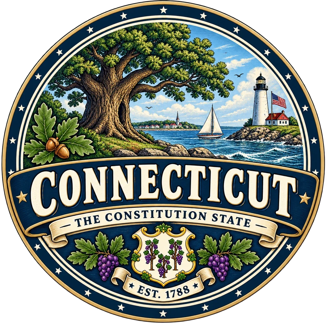 State Inspired T-Shirts - Connecticut