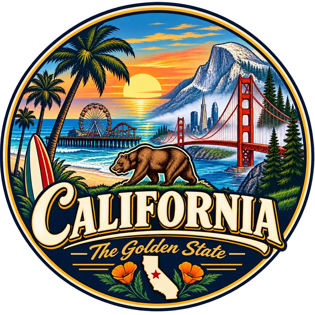 State Inspired T-Shirts - California