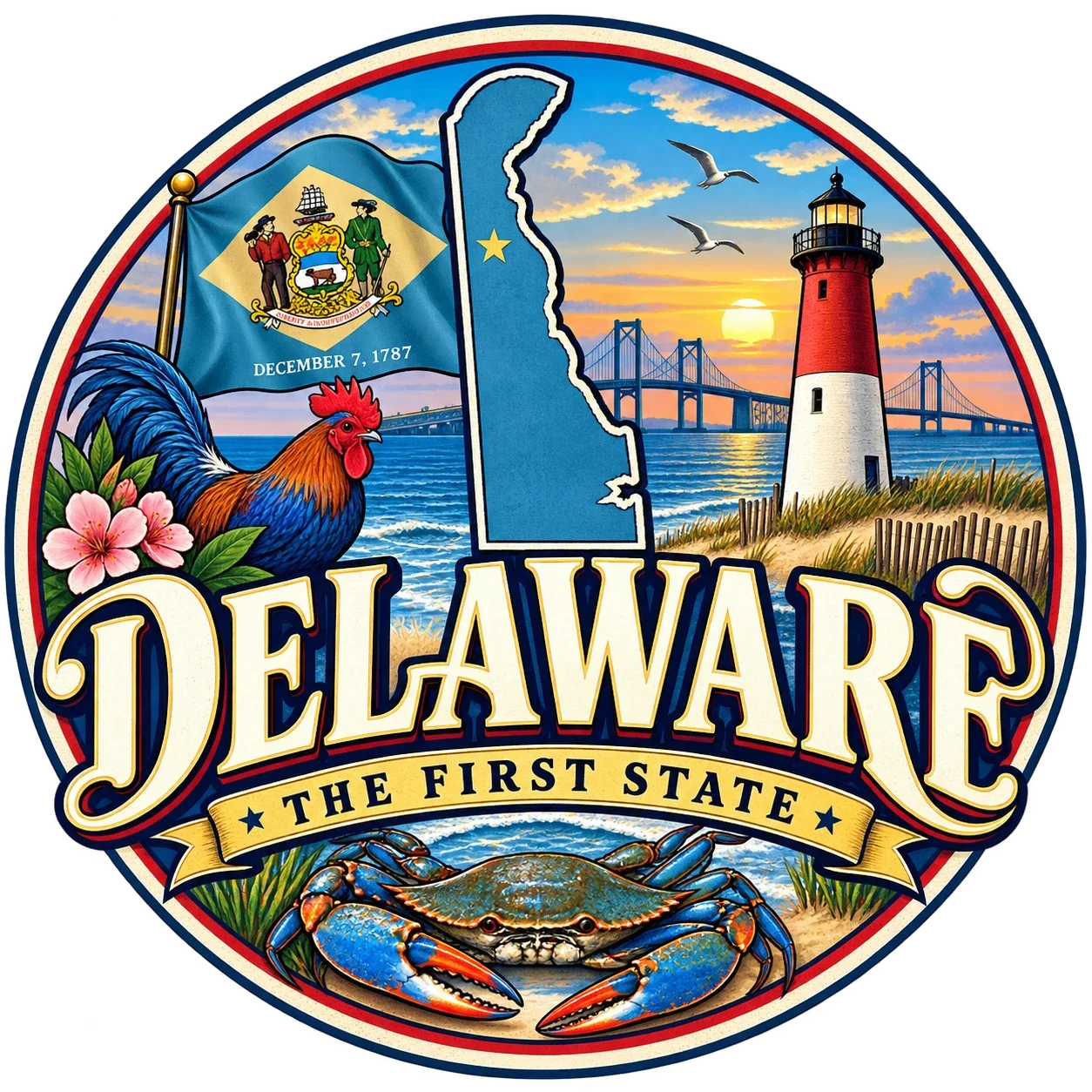 State Inspired T-Shirts - Delaware