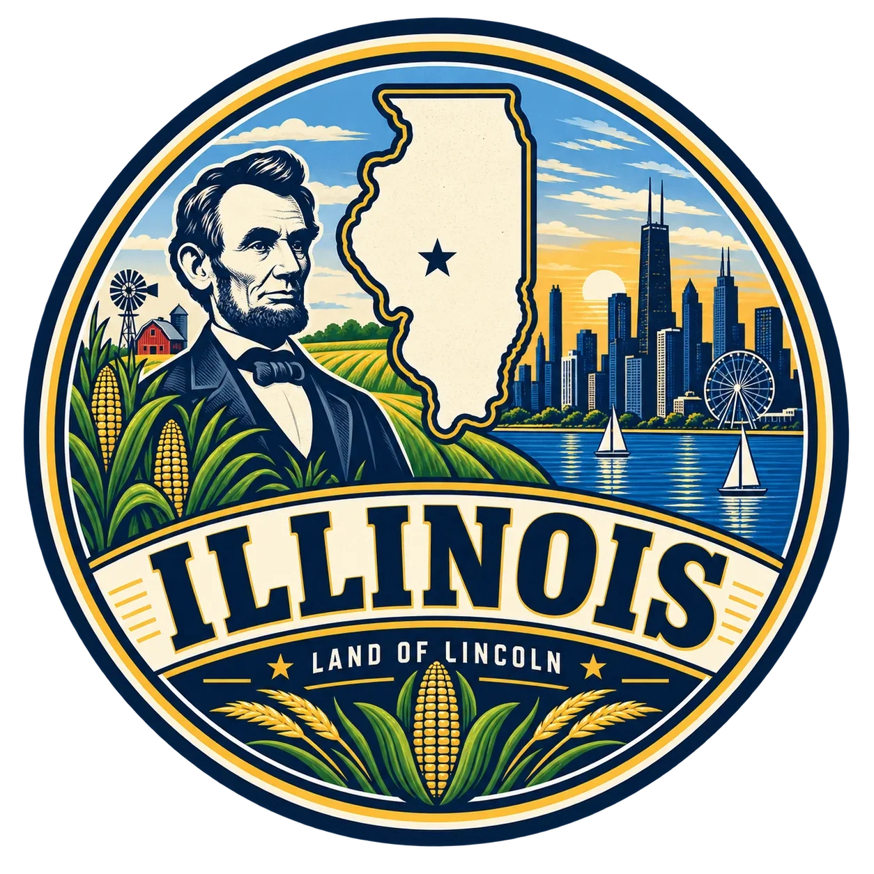 State Inspired T-Shirts - Illinois