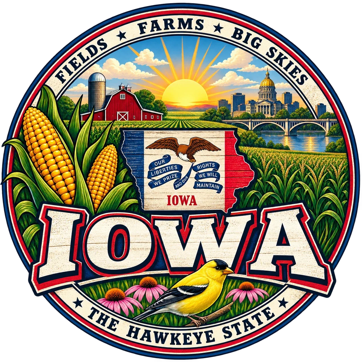 State Inspired T-Shirts - Iowa