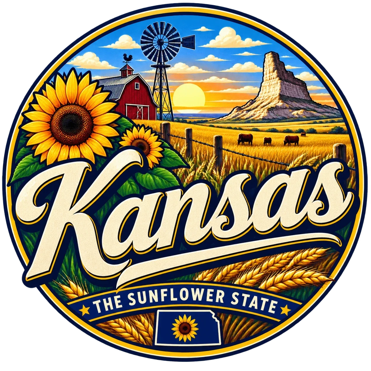 State Inspired T-Shirts - Kansas