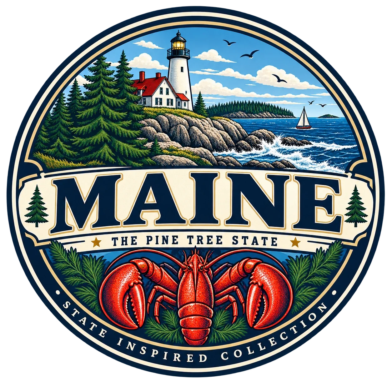 State Inspired T-Shirts - Maine