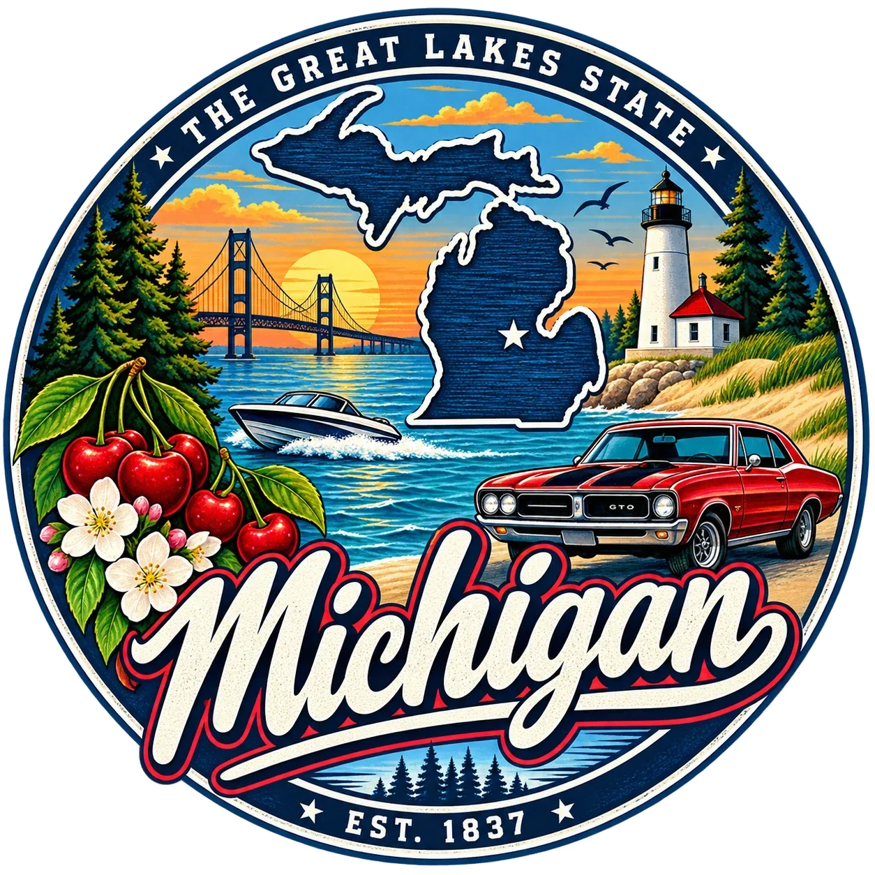 State Inspired T-Shirts - Michigan