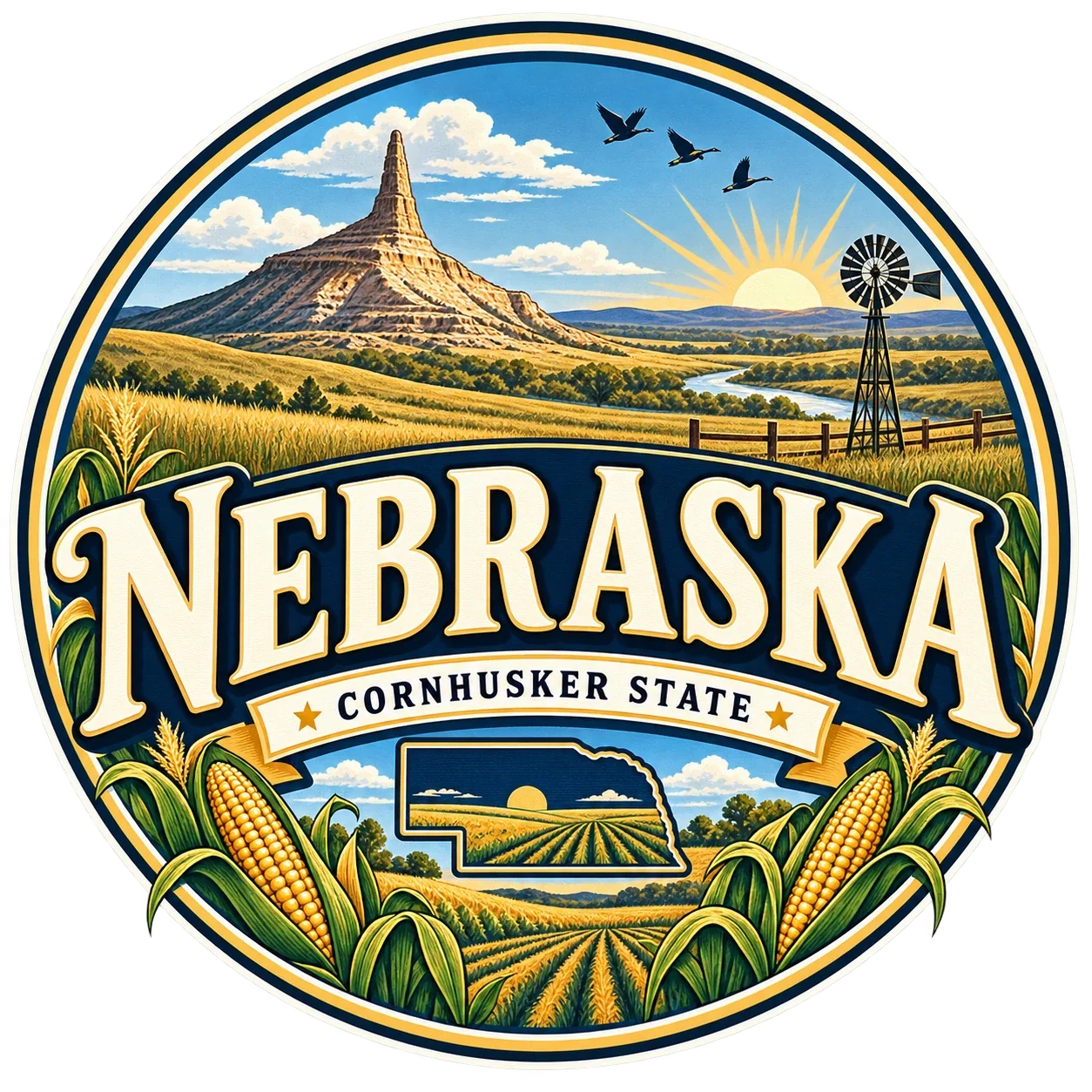 State Inspired T-Shirts - Nebraska