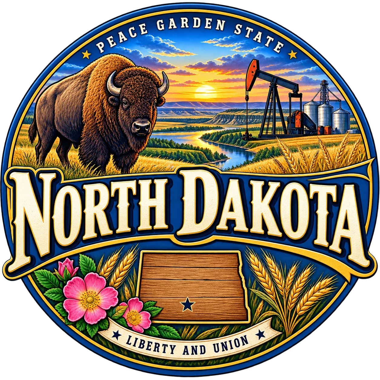 State Inspired T-Shirts - North Dakota