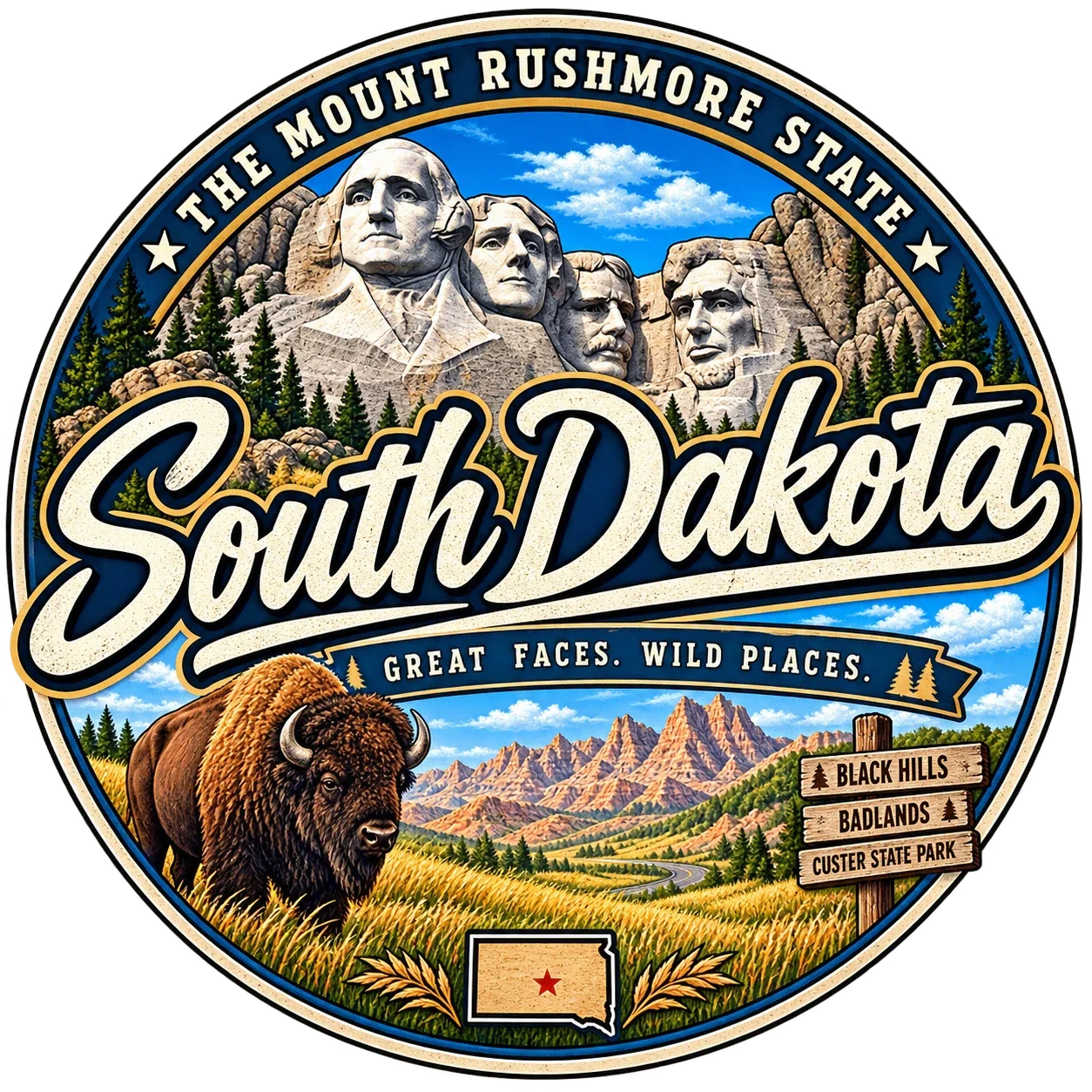 State Inspired T-Shirts - South Dakota