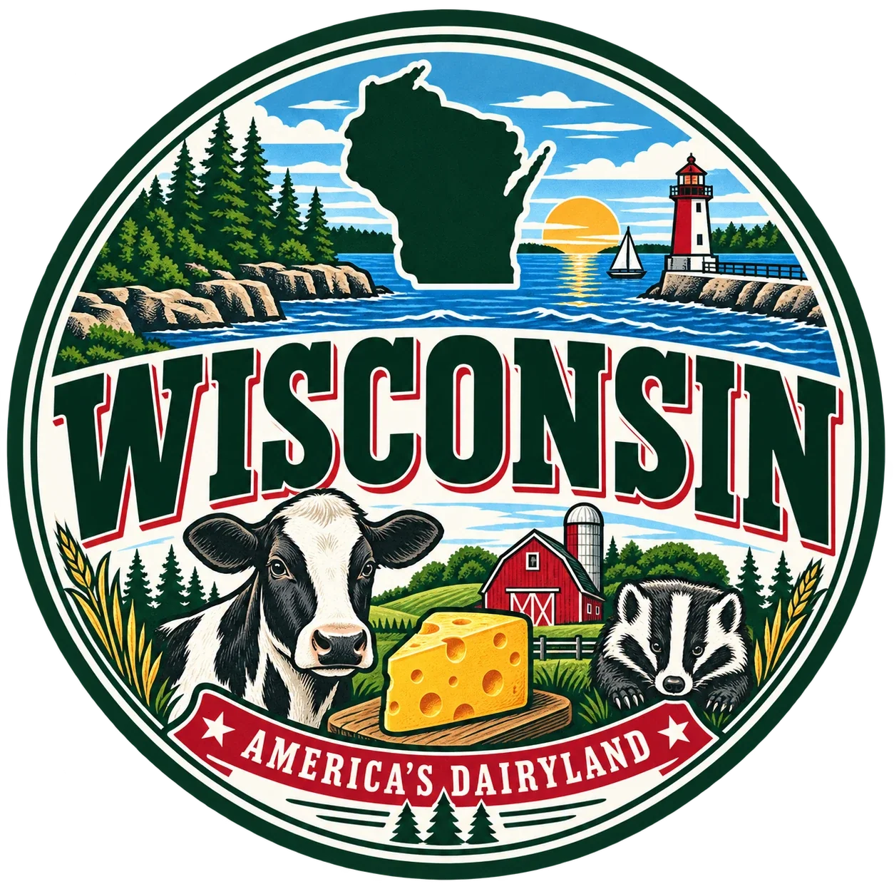 State Inspired T-Shirts - Wisconsin