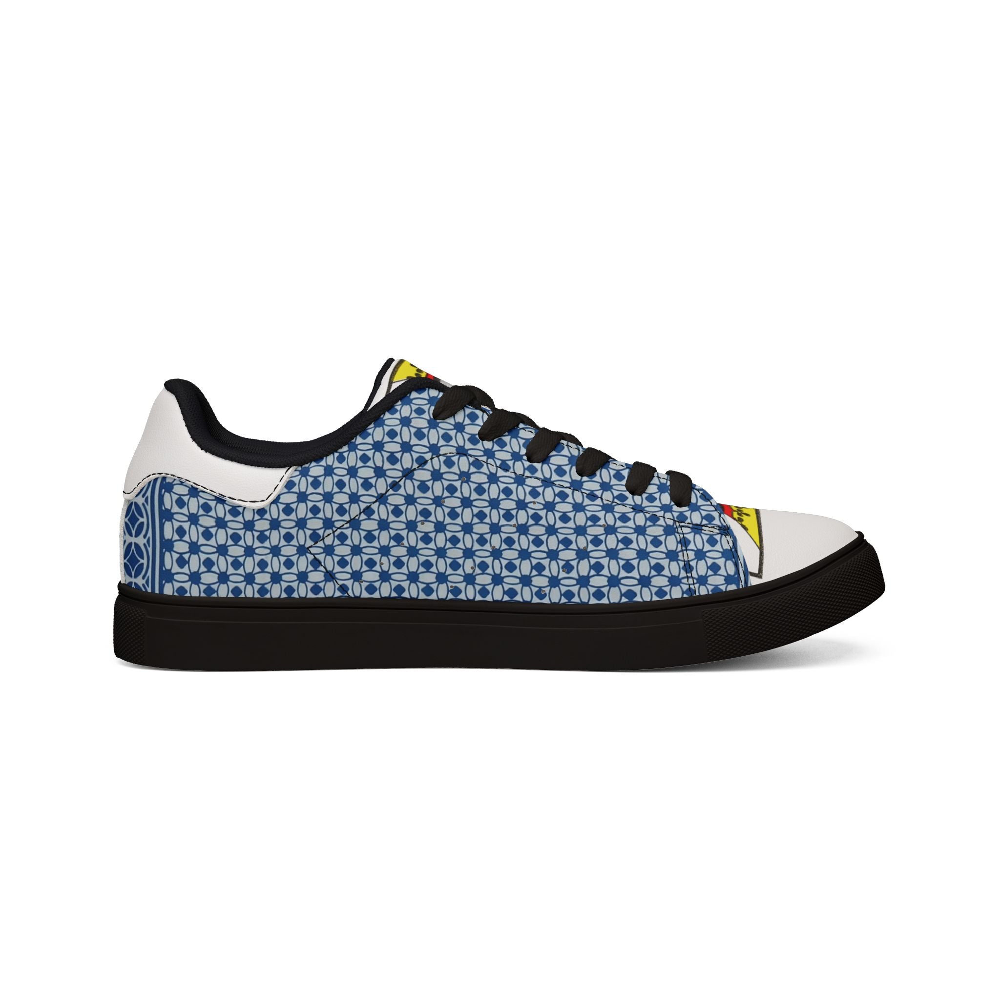 Pocket Kings Men's Low-Top Leather Sneakers (Blue/Black)