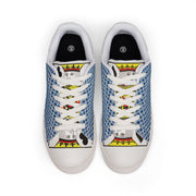 Pocket Kings Men's Low-Top Leather Sneakers (Blue/White)