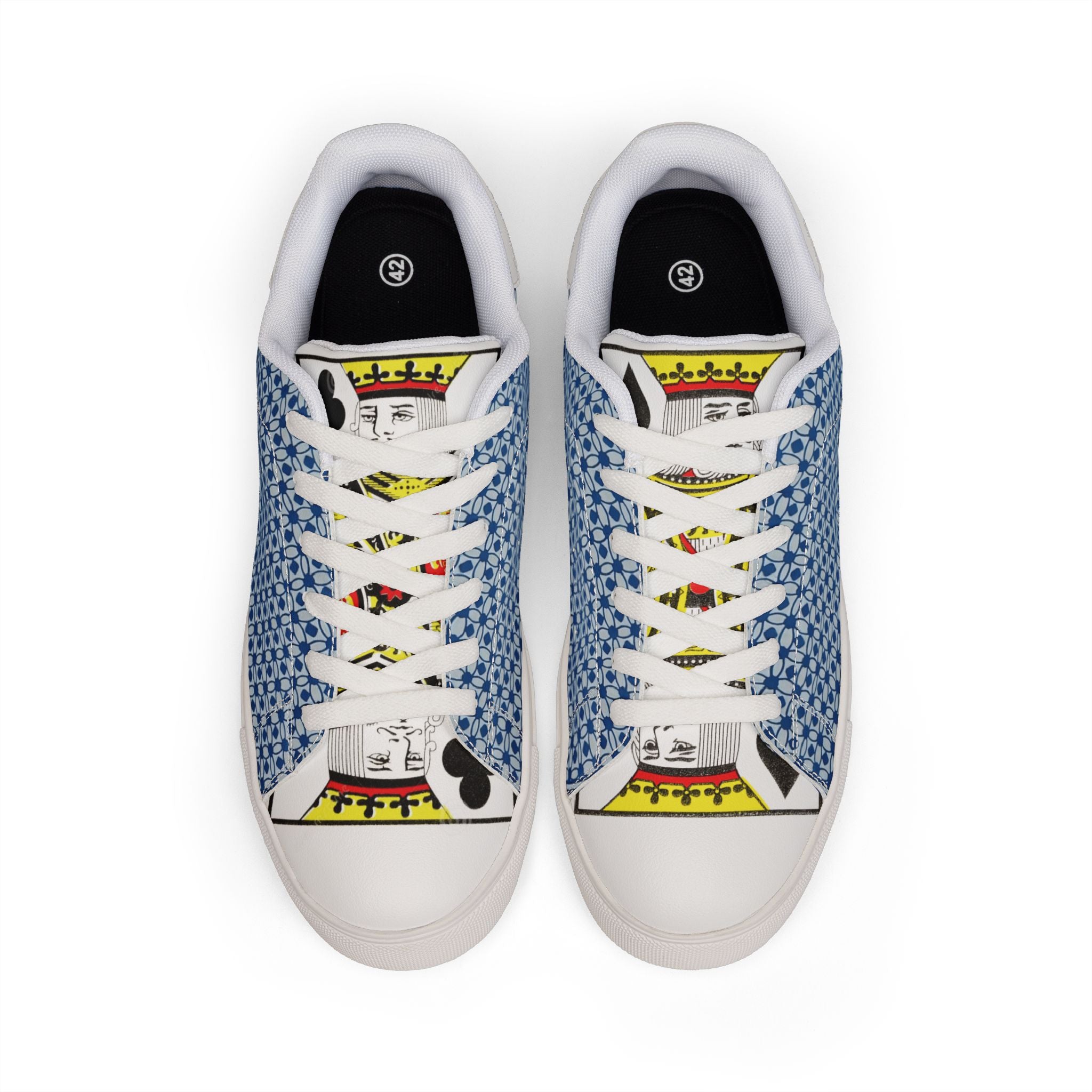Pocket Kings Men's Low-Top Leather Sneakers (Blue/White)
