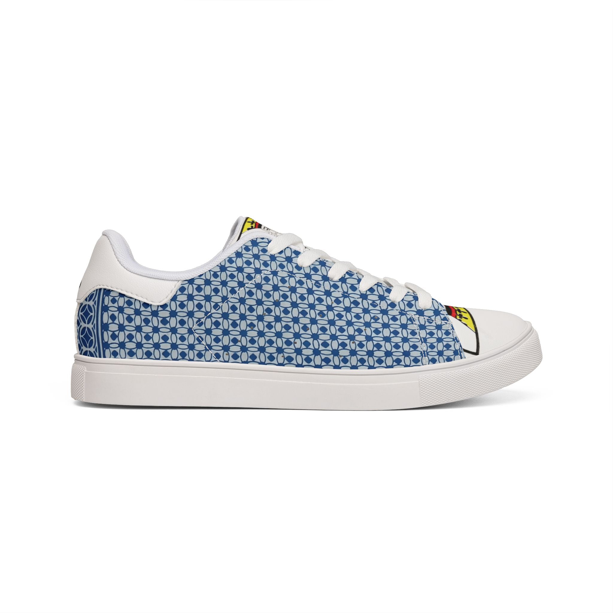 Pocket Kings Men's Low-Top Leather Sneakers (Blue/White)