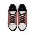 Pocket Aces Men's Low-Top Leather Sneakers (Red/Black)