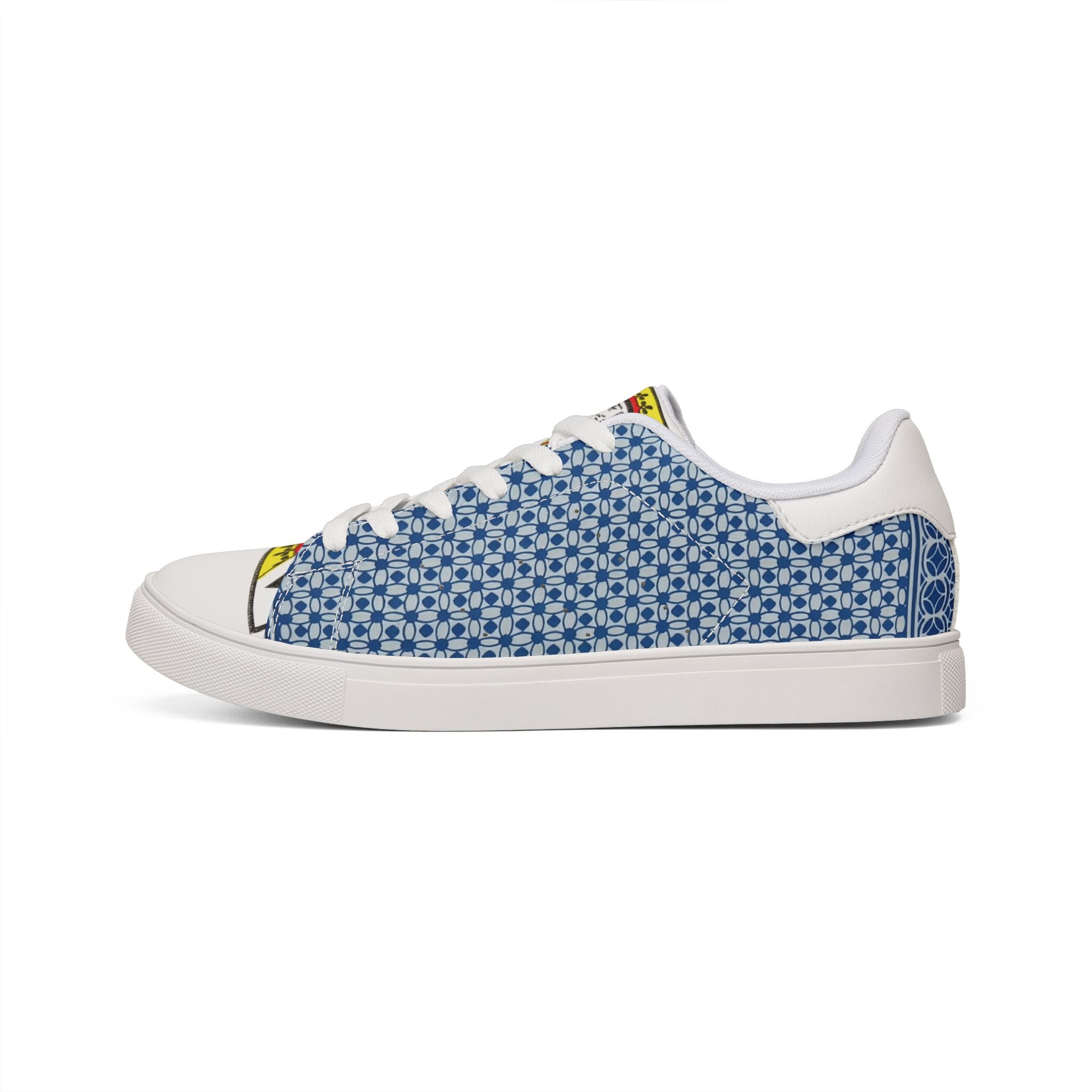 Pocket Kings Men's Low-Top Leather Sneakers (Blue/White)