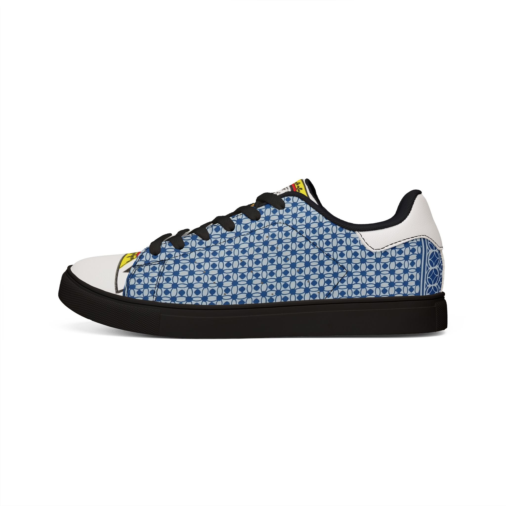 Pocket Kings Men's Low-Top Leather Sneakers (Blue/Black)