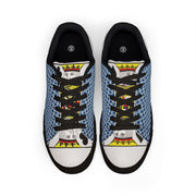 Pocket Kings Men's Low-Top Leather Sneakers (Blue/Black)