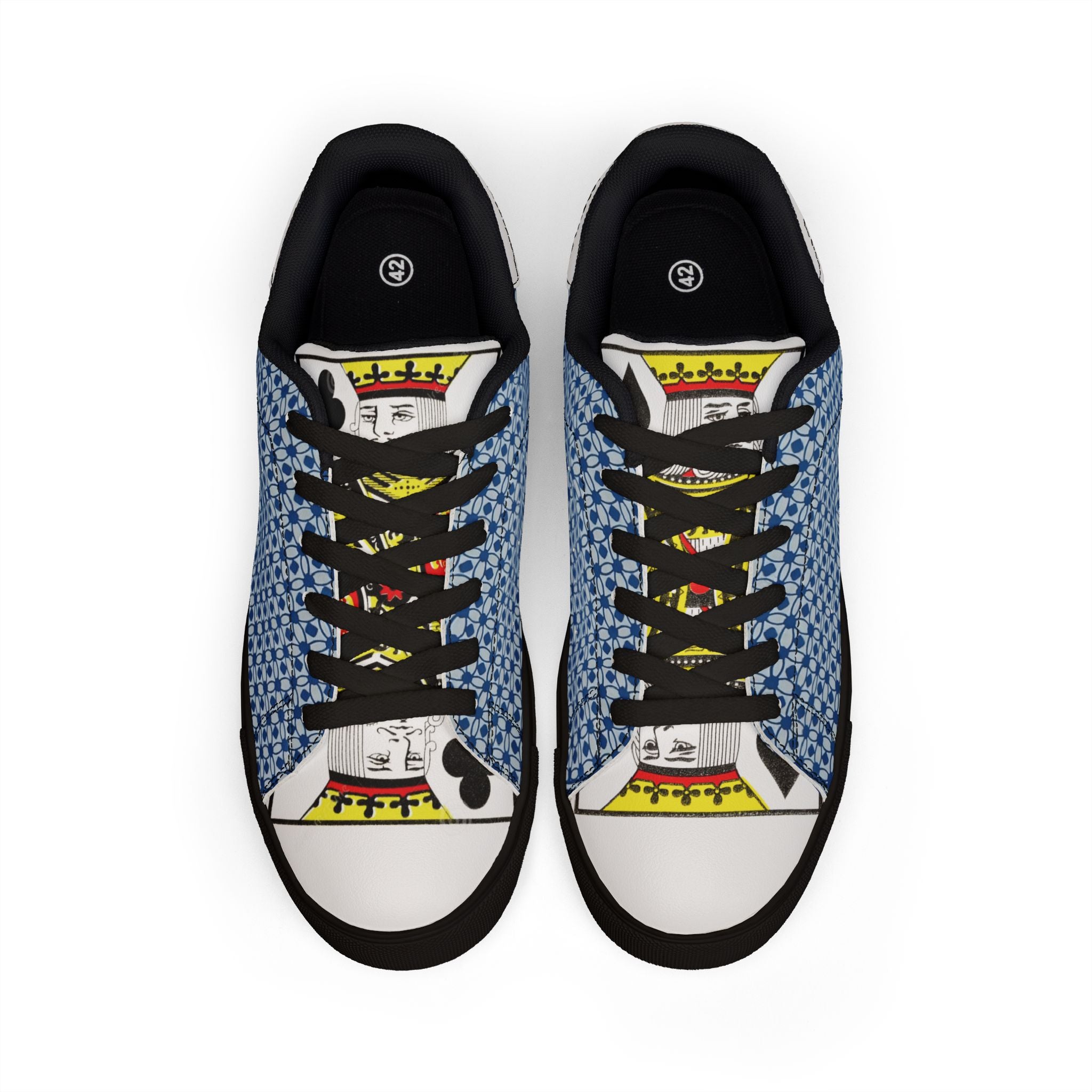 Pocket Kings Men's Low-Top Leather Sneakers (Blue/Black)