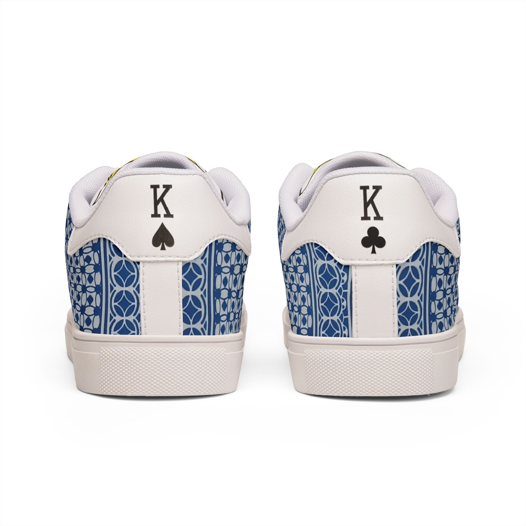 Pocket Kings Men's Low-Top Leather Sneakers (Blue/White)