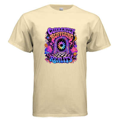 Currently Buffering Reality Psychedelic Retro Graphic Tee