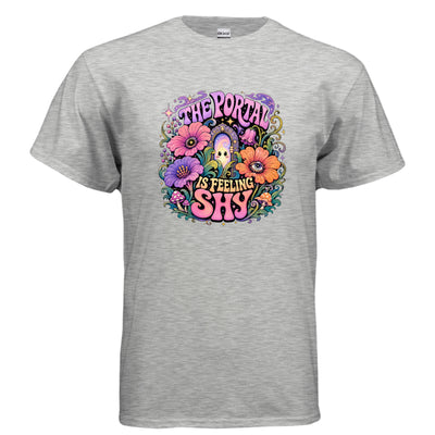 Dream Frequency “The Portal Is Feeling Shy” Surreal Flower Portal Tee