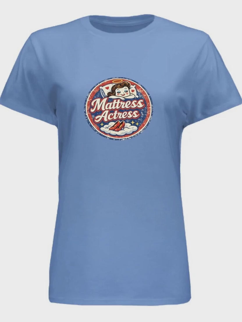 Load video: Vintage "Mattress Actress" Retro Pin-Up Tee for Women